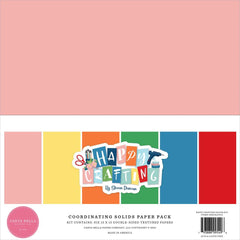 Happy Crafting - Carta Bella - Double-Sided Cardstock 12"X12" 6/Pkg - Solids