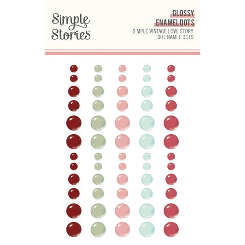 Simple Vintage Love Story - Simple Stories - Glossy Enamel Dots Embellishments