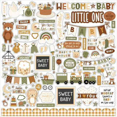 Special Delivery Baby - Echo Park - Cardstock Stickers 12"X12" - Elements
