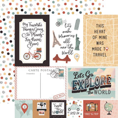 Let's Take The Trip  - Echo Park - Double-Sided Cardstock 12"X12" - Explore Journaling Cards