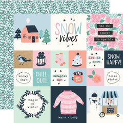 Winter Wonder - Simple Stories -  Double-Sided Cardstock 12"X12" - 2"x2"/4"x4" Elements