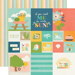 Summer Snapshots - Simple Stories - Double-Sided Cardstock 12"X12" - 2"x2"/4"x4" Elements