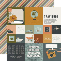 Here + There - Simple Stories - Double-Sided Cardstock 12"X12" - 2"X2" & 4"X4" Elements