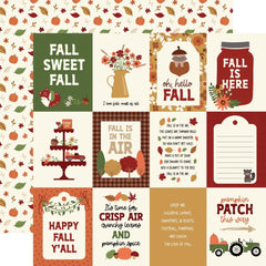 I Love Fall - Echo Park - Double-Sided Cardstock 12"X12" - 3"x4" Journaling Cards