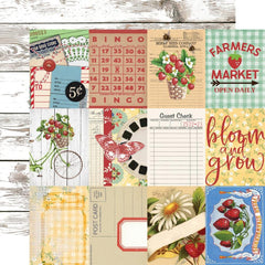 Simple Vintage Berry Fields - Simple Stories - Double-Sided Cardstock 12"X12" - 3"X4" Elements