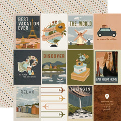 Here + There - Simple Stories - Double-Sided Cardstock 12"X12" -  3"X4" Elements