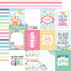 My Little Girl - Echo Park - Double-Sided Cardstock 12"X12" - 3"x4" Journaling Cards