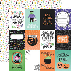 Monster Mash - Echo Park - Double-Sided Cardstock 12"X12" - 3"x4" Journaling Cards
