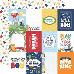 My Little Boy - Echo Park - Double-Sided Cardstock 12"X12" - 3"x4" Journaling Cards
