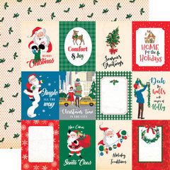 Season's Greetings - Carta Bella - Double-Sided Cardstock 12"X12" - 3"x4" Journaling Cards
