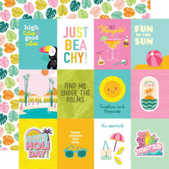 Just Beachy - Simple Stories - Double-Sided Cardstock 12"X12" - 3"x4" Elements