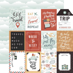 Let's Take The Trip  - Echo Park - Double-Sided Cardstock 12"X12" - 3"x4" Journaling Cards