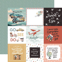 Let's Take The Trip  - Echo Park - Double-Sided Cardstock 12"X12" - 4"x4" Journaling Cards