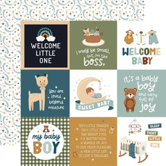 Special Delivery BABY BOY - Echo Park - Double-Sided Cardstock 12"X12" - 4"x4" Journaling Cards