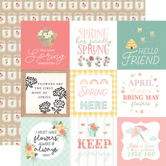 Here Comes Spring - Carta Bella - Double-Sided Cardstock 12"X12" - 4"x4" Journaling Cards