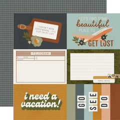 Here + There - Simple Stories - Double-Sided Cardstock 12"X12" - 4"X6" Elements
