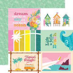 Just Beachy - Simple Stories - Double-Sided Cardstock 12"X12" - 4"x6" Elements