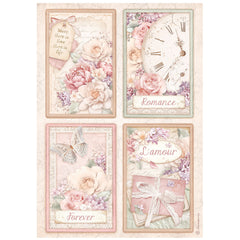 Romance Forever - Stamperia - A4 Rice Paper - 4 Cards (2052)