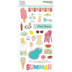 Retro Summer - Simple Stories - Chipboard Stickers 6"X12"