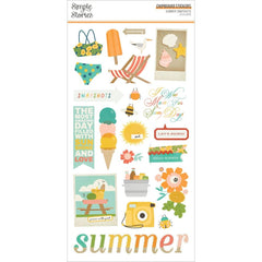 Summer Snapshots - Simple Stories - 6"x12" Chipboard Stickers