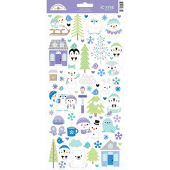 Snow Much Fun - Doodlebug - Cardstock Stickers 6"x12" - Icons (3752)