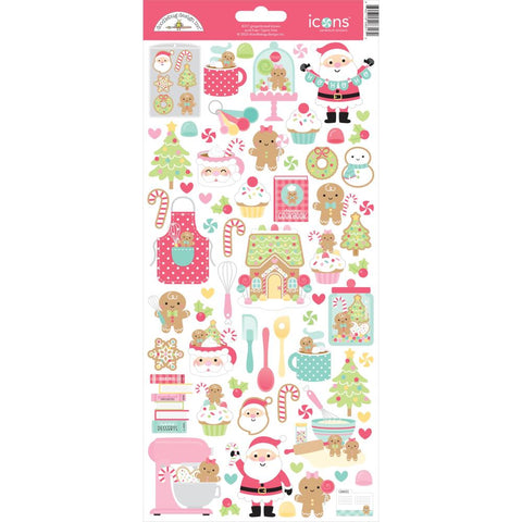 Gingerbread Kisses- Doodlebug - Cardstock Stickers 6"x13"