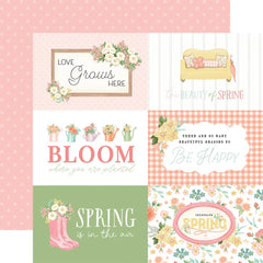 Here Comes Spring - Carta Bella - Double-Sided Cardstock 12"X12" - 6"x4" Journaling Cards