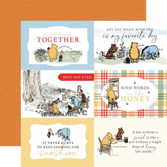 Winnie The Pooh - Echo Park - Double-Sided Cardstock 12"X12" - 6"x4" Journaling Cards