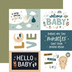 Special Delivery BABY BOY - Echo Park - Double-Sided Cardstock 12"X12" - 6"x4" Journaling Cards