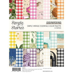 Simple Vintage Essentials Color Palette - Simple Stories - Double-Sided Paper Pad 6"X8" 24/Pkg
