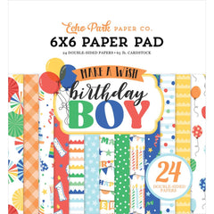Make A Wish (BIRTHDAY BOY) - Echo Park - Double-Sided Paper Pad 6"X6" 24/Pkg