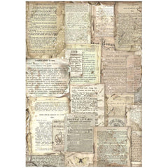 Vintage Library  - Stamperia - Rice Paper Sheet A4 - Book Pages (7430)