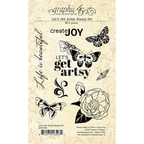Let's Get Artsy - Graphic45 - Stamp Set