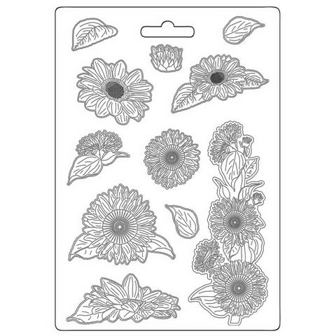 Sunflower Art - Stamperia - Soft Maxi Mould 8.5"X11.5" (8369)