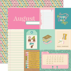 Noteworthy - Simple Stories - Double-Sided Cardstock 12"X12" - August