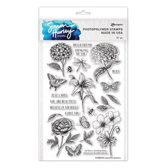 Simon Hurley create. - Clear Stamps 6"X9" - Beautiful Blooms