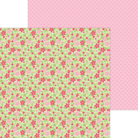 Gingerbread Kisses- Doodlebug - Double-Sided Cardstock 12"X12" - Berry Floral