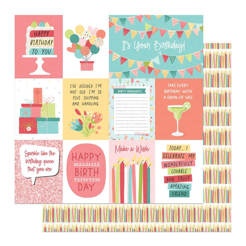 Birthday Sparkle - PhotoPlay - Double-Sided Cardstock 12"X12" - Blow Out The Candles