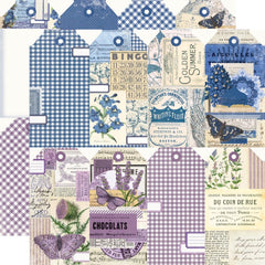 Simple Vintage Essentials Color Palette - Simple Stories - Double-Sided Cardstock 12"X12" - Blue & Purple Tags