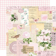 Simple Vintage Essentials Color Palette - Simple Stories - Double-Sided Cardstock 12"X12" - Blush Collage