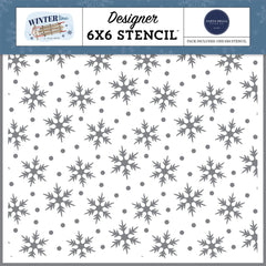 Wintertime - Carta Bella - 6"x6" Stencil - Bundle Up Snow
