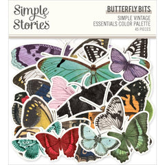 Simple Vintage Essentials Color Palette - Simple Stories - Bits & Pieces Die-Cuts 44/Pkg - Butterfly (9975)