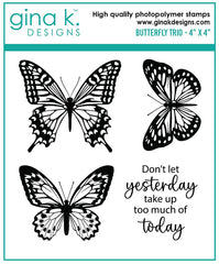 Gina K - Clear Stamps 4"x4" - Butterfly Trio MINI
