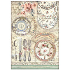 Brocante Antiques - Stamperia - A4 Rice Paper - Ceramic Plates (3394)
