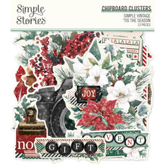 Simple Vintage 'Tis The Season - Simple Stories - Chipboard Clusters