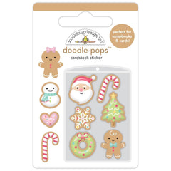 Gingerbread Kisses- Doodlebug - Doodle-Pops 3D Stickers - Christmas Cookies