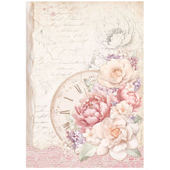 Romance Forever - Stamperia - A4 Rice Paper - Clock (2038)