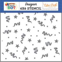 Make A Wish (BIRTHDAY BOY) - Echo Park - Stencil 6"X6" - Confetti And Stars