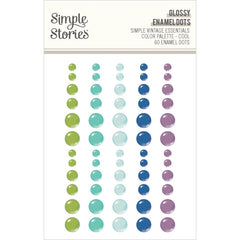 Simple Vintage Essentials Color Palette - Simple Stories - Enamel Dots - Cool (0094)