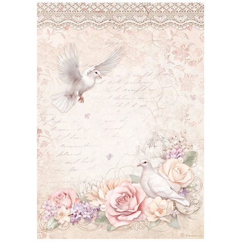 Romance Forever - Stamperia - A4 Rice Paper - Doves (2069)
